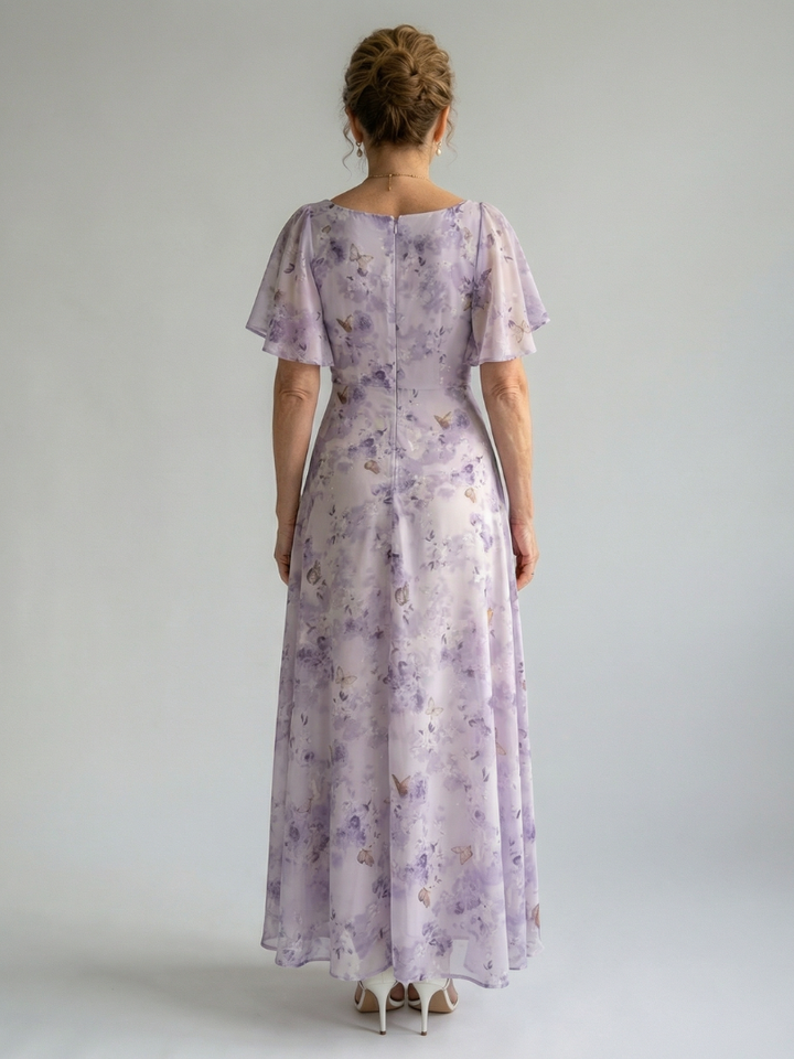 VIRELLE | Robe Midi à Manches Volantes Vaelis