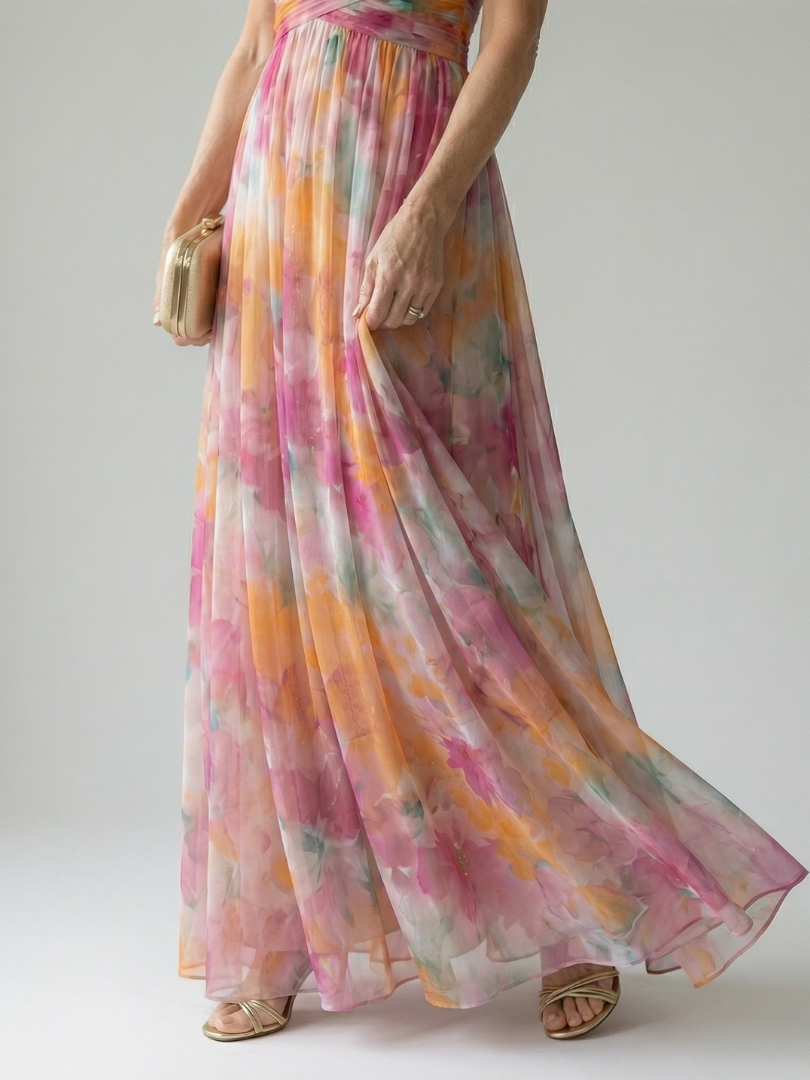 VIRELLE | Robe Maxi à Enveloppe Douce Isel