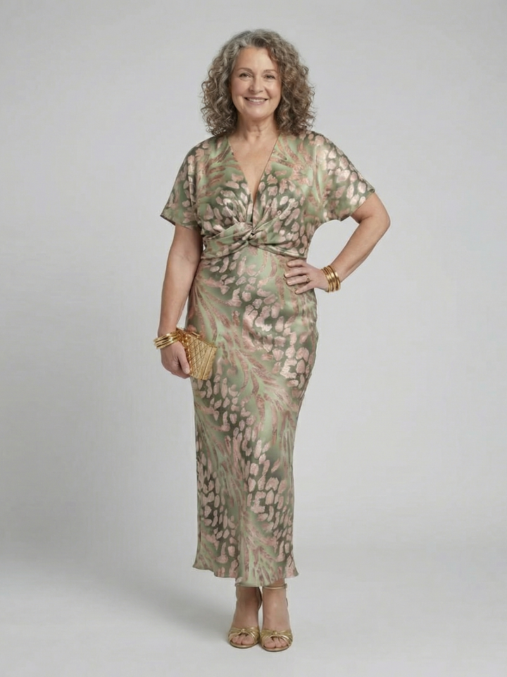 VIRELLE | Robe Midi à Imprimé Abstrait Coralie