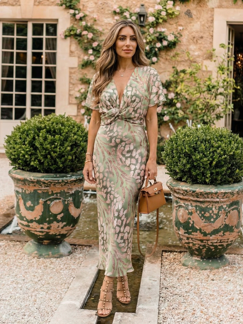 VIRELLE | Robe Midi à Imprimé Abstrait Coralie