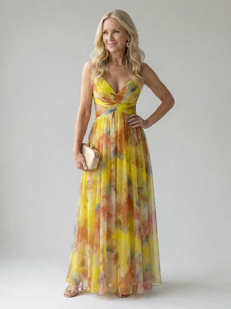 VIRELLE | Robe Maxi à Enveloppe Douce Isel