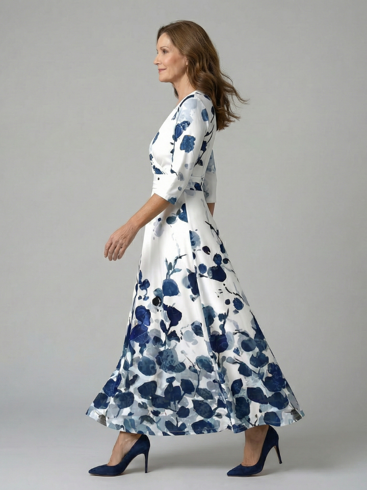VIRELLE | Robe Midi Croisée à Col Celine