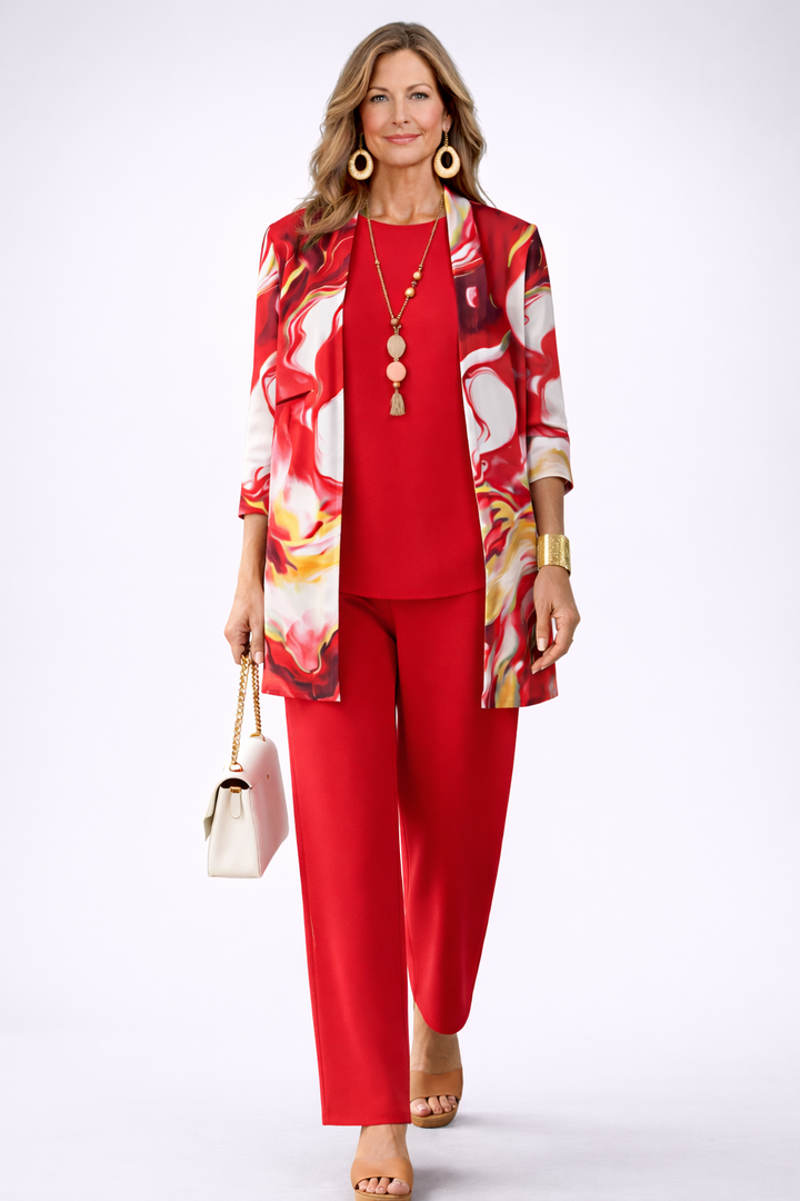 Gisèle | Ensemble 3 Pièces Coquelicot