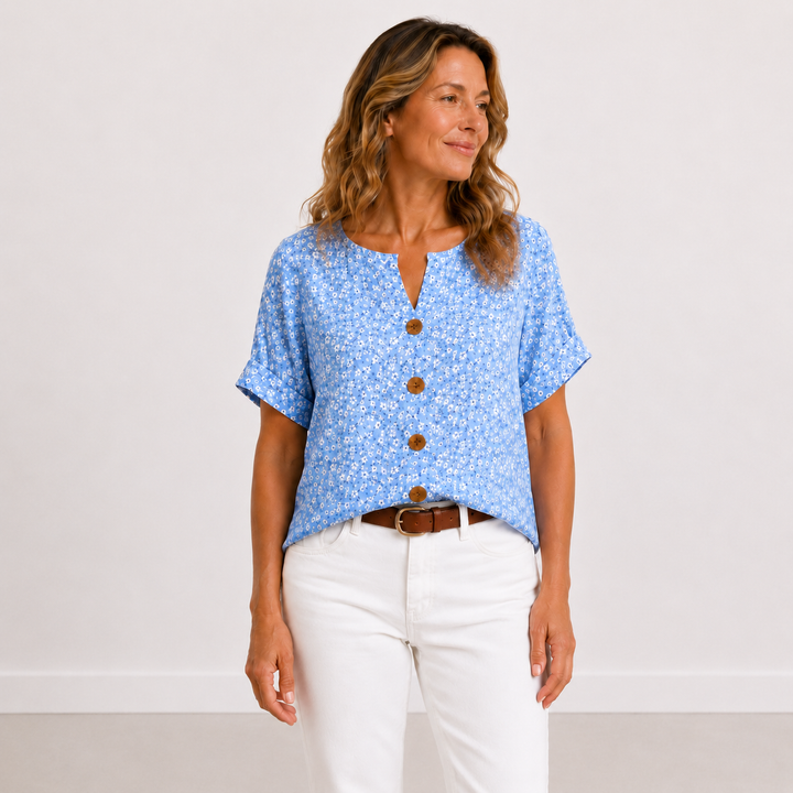 Véronique - Blouse Florale Élégante