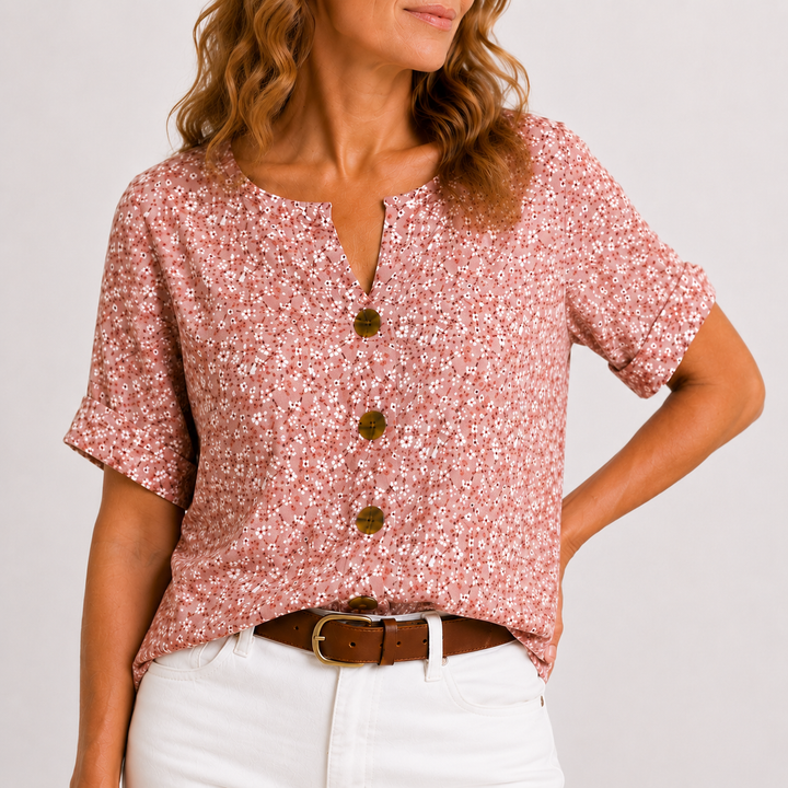 Véronique - Blouse Florale Élégante