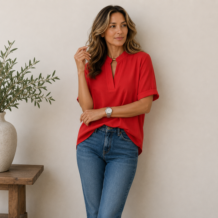 Élise - Blouse élégante au col raffiné