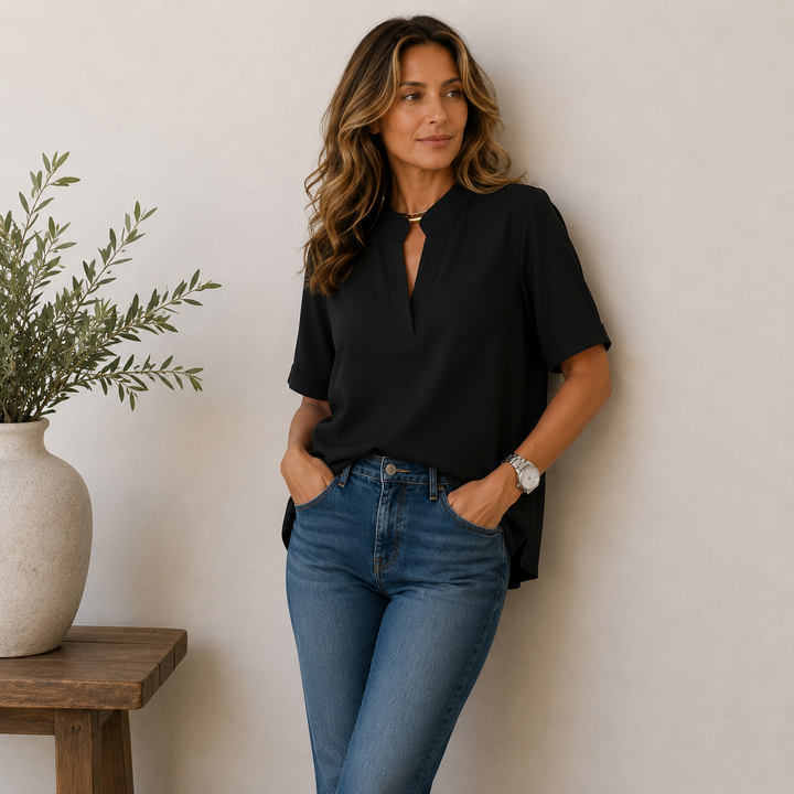 Élise - Blouse élégante au col raffiné