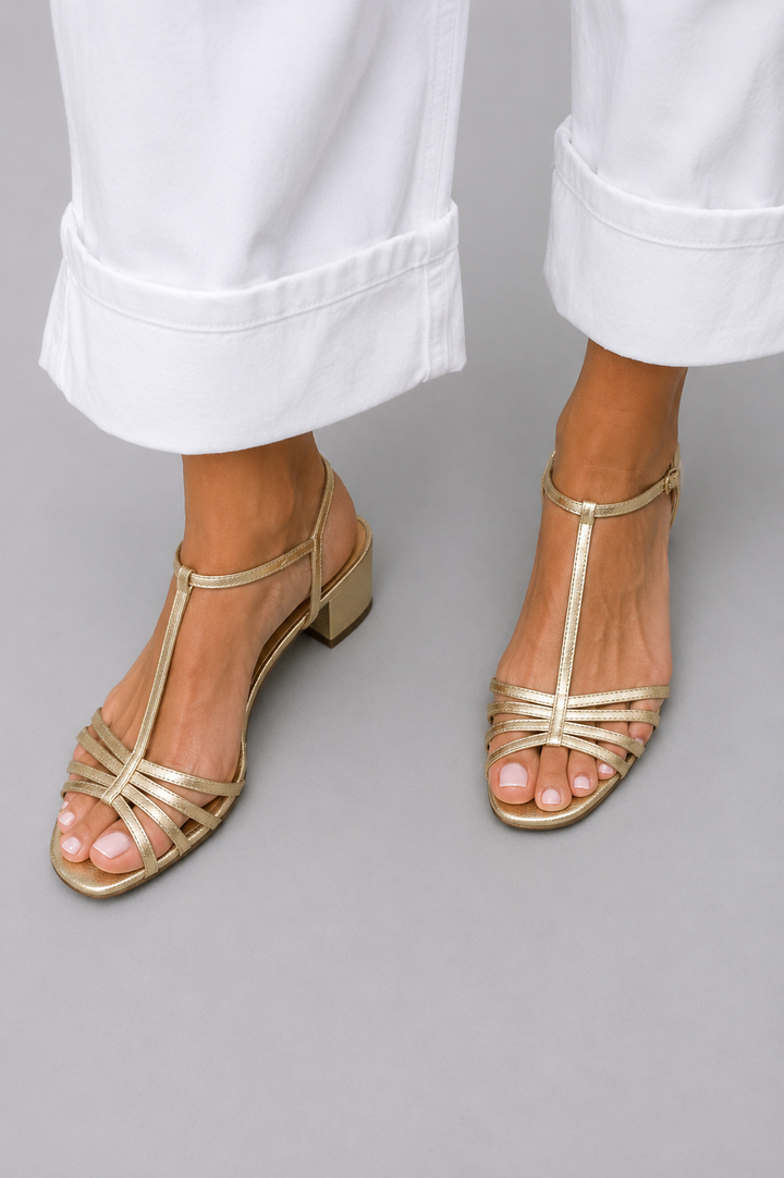Allegra | Sandales Dorées du Quotidien