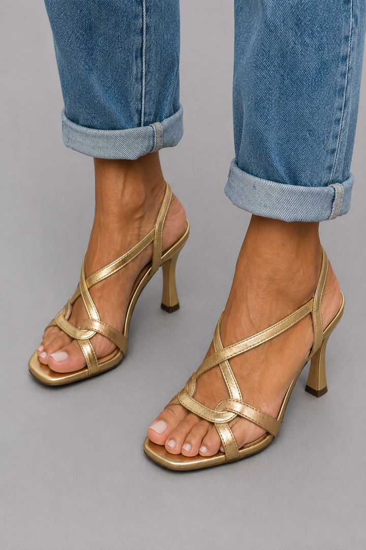 Elisabetta | Sandales Dorées Précieuses