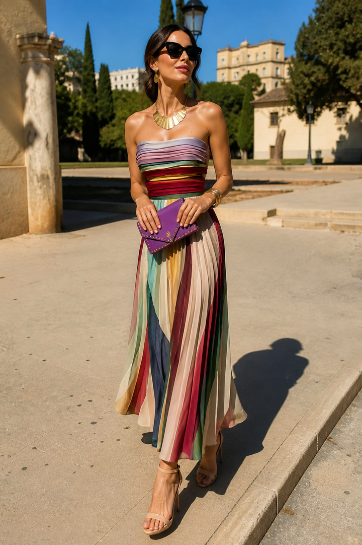 Robe Longue Evelyn Rayée
