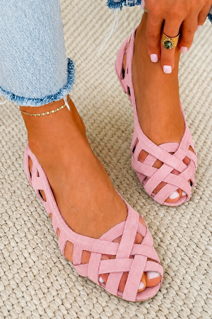 Caterina | Sandales Tressées Fuchsia