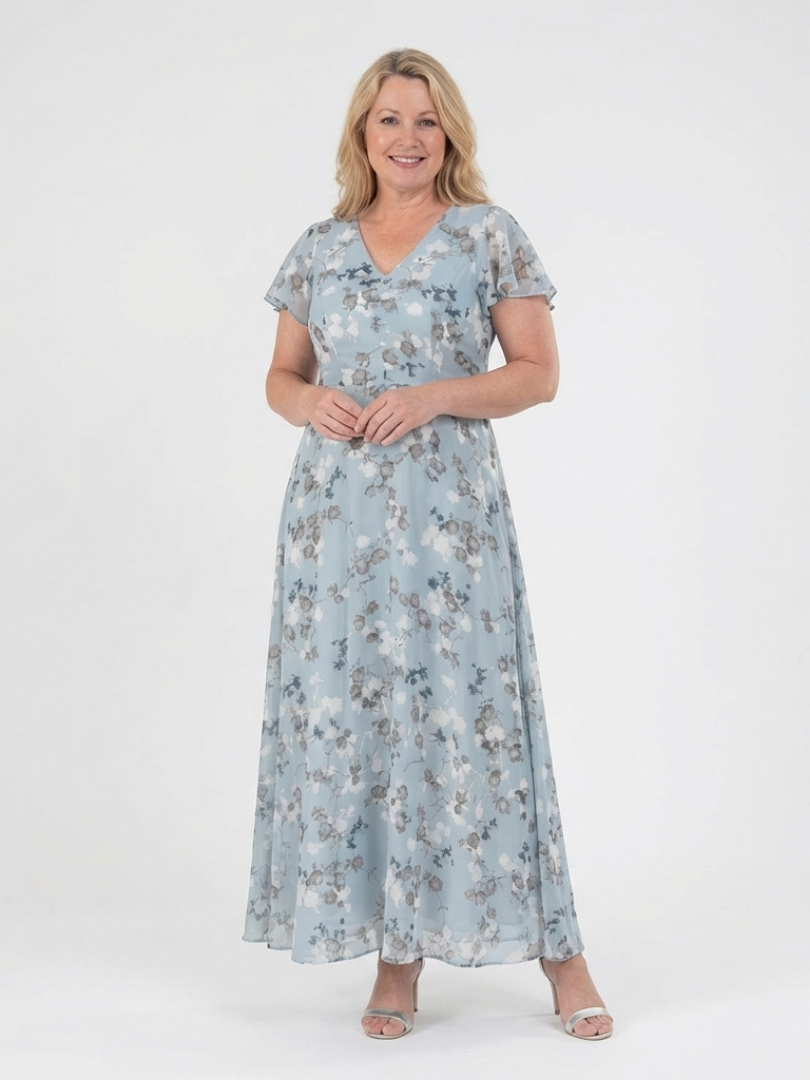 VIRELLE | Robe Maxi en Chiffon Floral Ismeria
