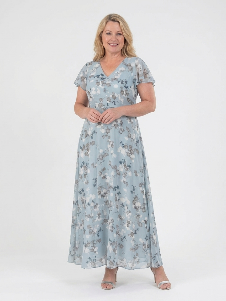 VIRELLE | Robe Maxi en Chiffon Floral Ismeria