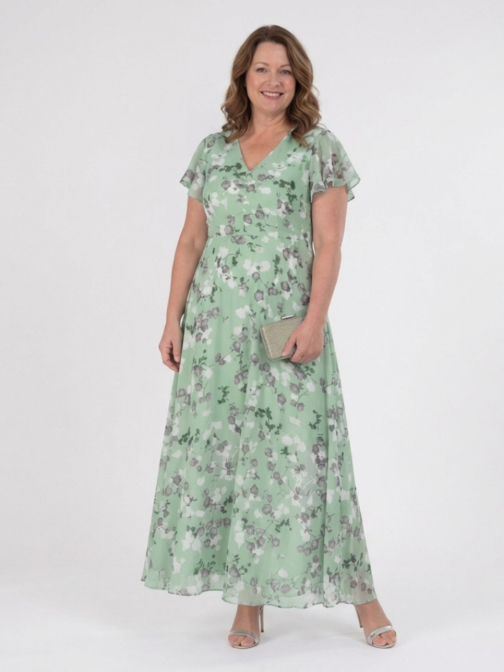 VIRELLE | Robe Maxi en Chiffon Floral Ismeria