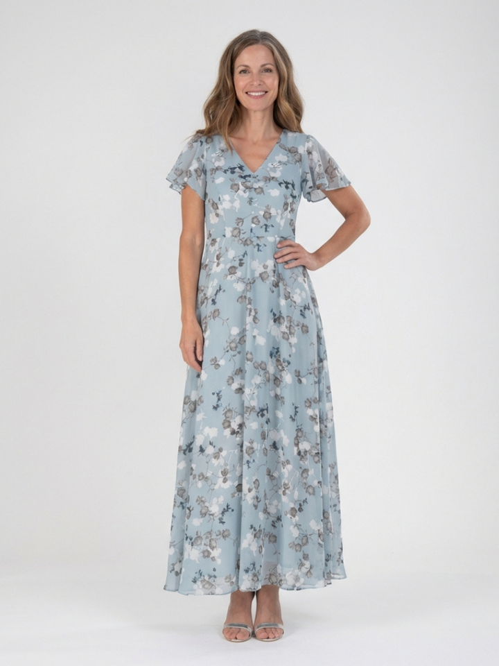 VIRELLE | Robe Maxi en Chiffon Floral Ismeria