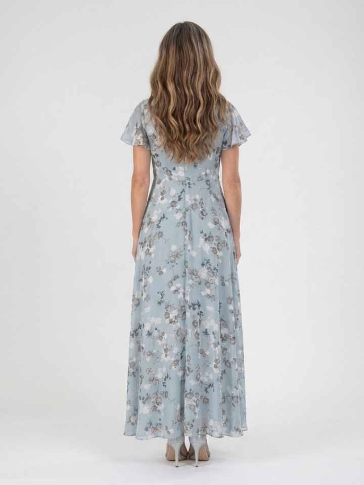VIRELLE | Robe Maxi en Chiffon Floral Ismeria