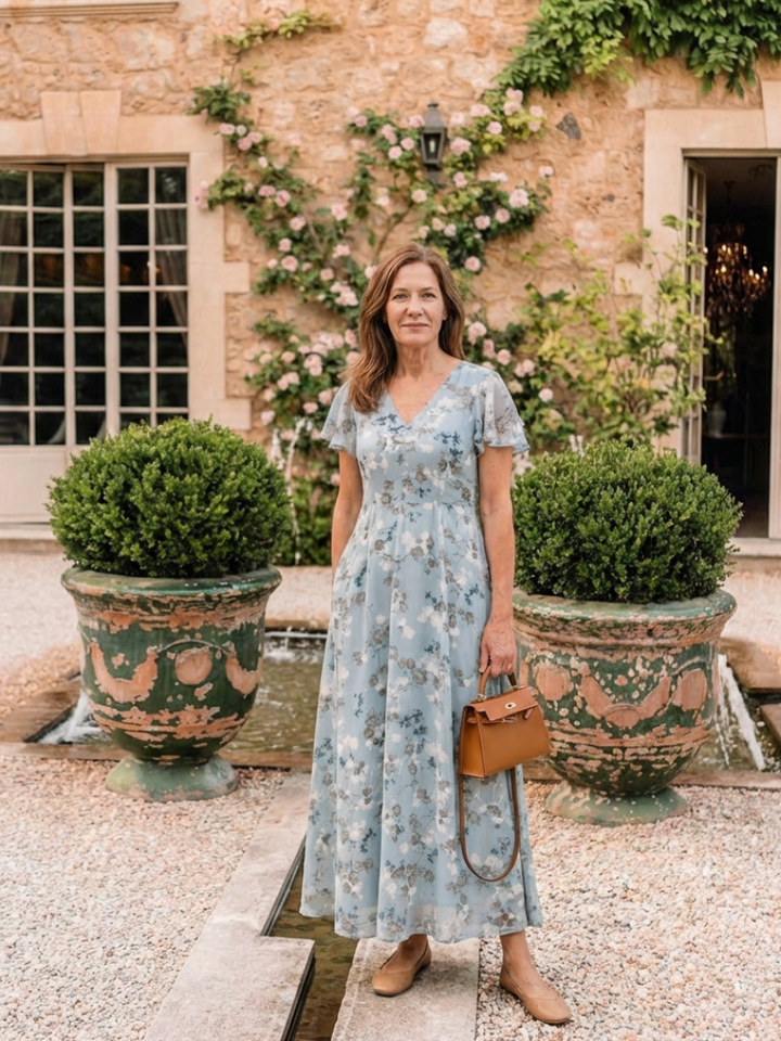 VIRELLE | Robe Maxi en Chiffon Floral Ismeria