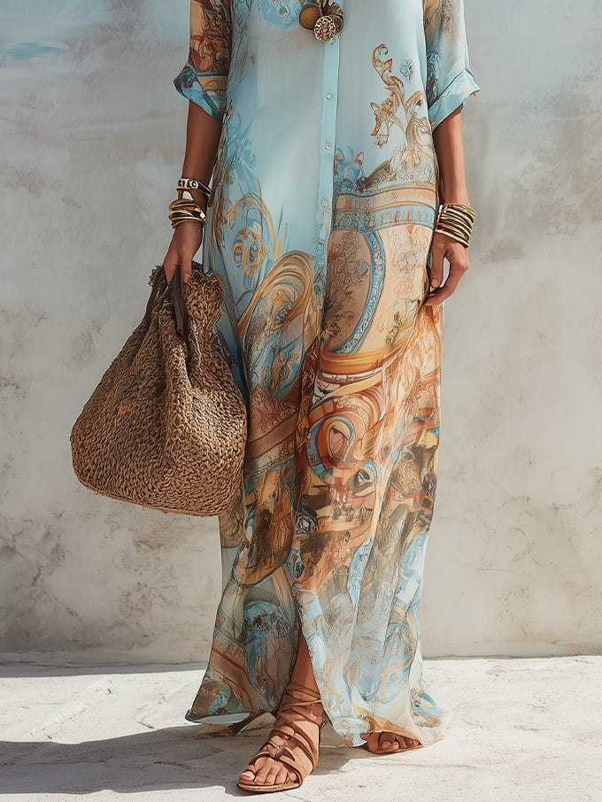 Robe Longue Serena Méditerranéenne