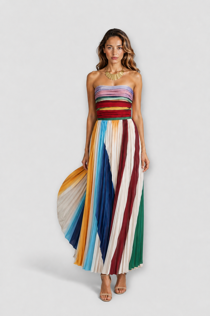 Robe Longue Evelyn Rayée