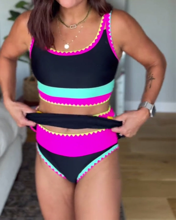 Myra | Maillot de Bain Trois Pièces Color Block