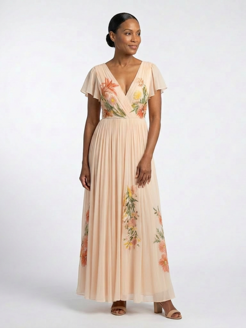 VIRELLE | Robe Maxi Florale Plissée Calista