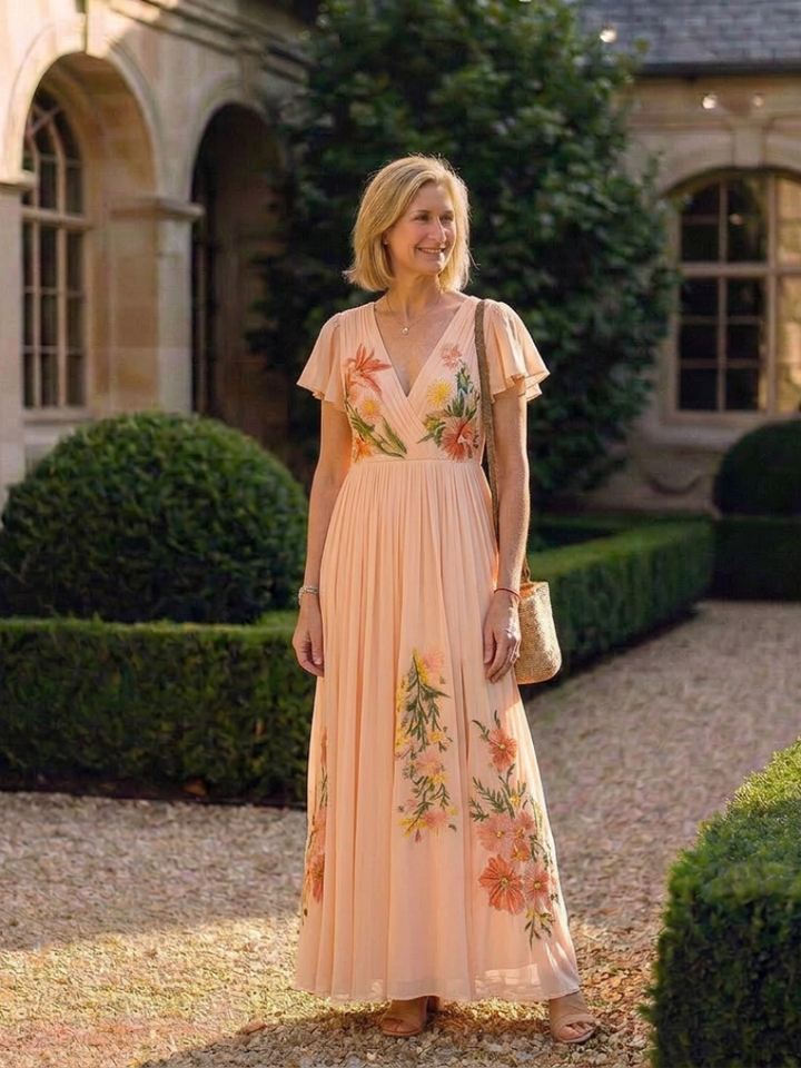 VIRELLE | Robe Maxi Florale Plissée Calista