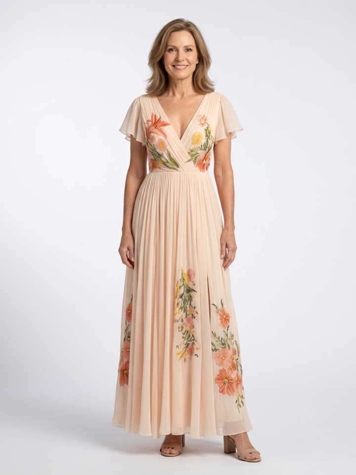 VIRELLE | Robe Maxi Florale Plissée Calista