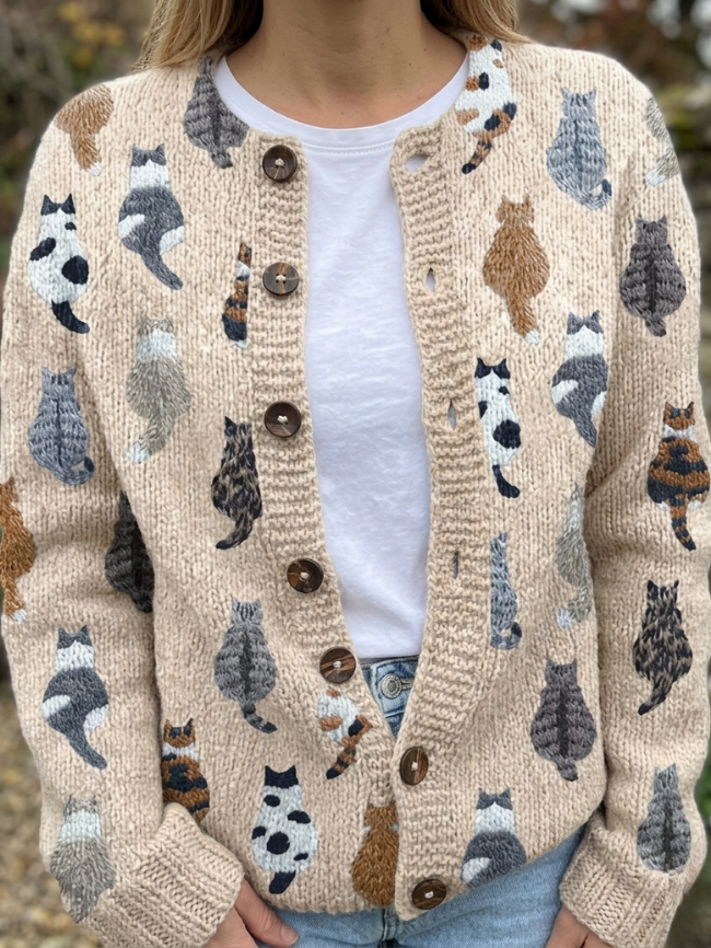 Virelle | Cardigan Imprimé Chats