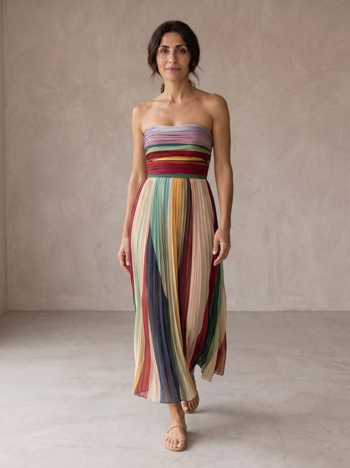 Robe Longue Evelyn Rayée