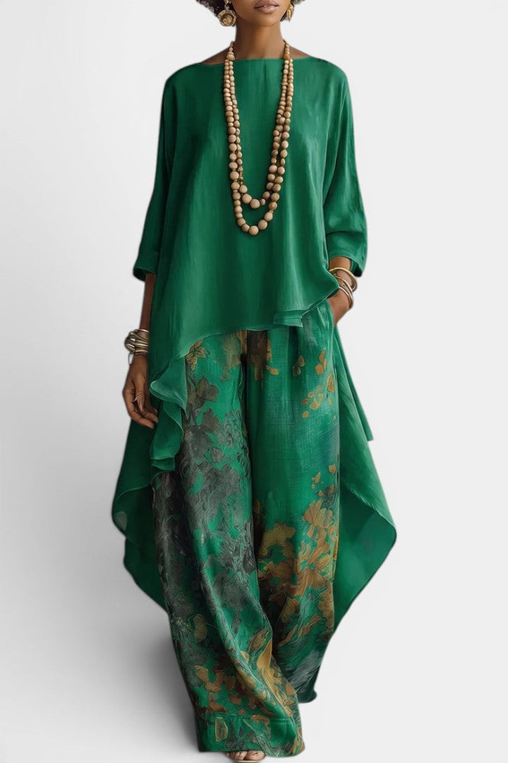 Sage | Ensemble Deux Pièces Imprimé Floral