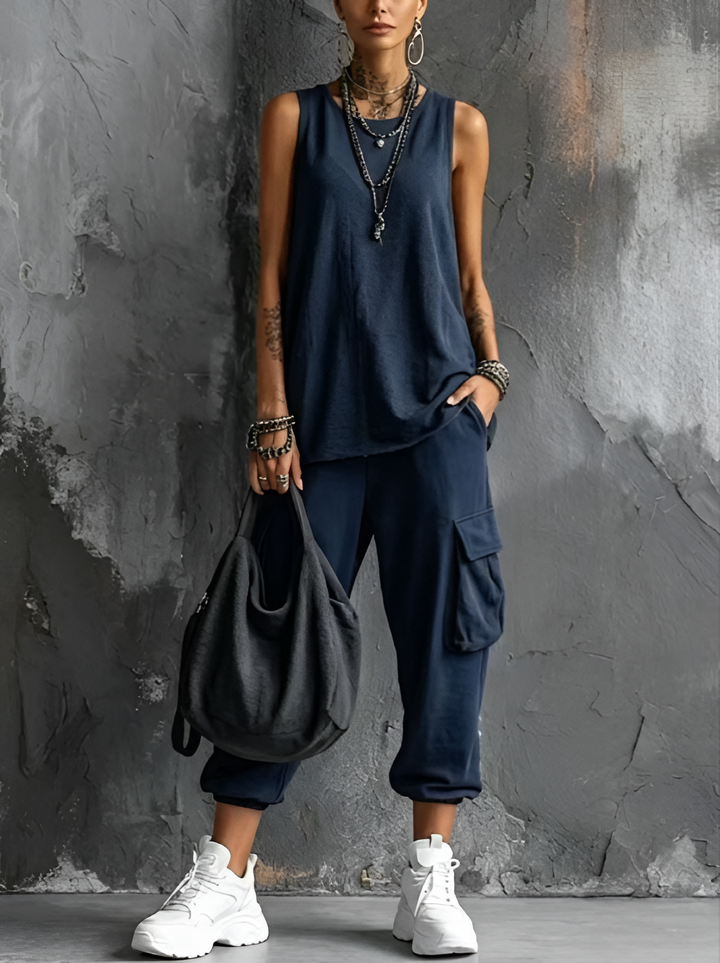 Alessia · Ensemble Casual Fluide à Poches
