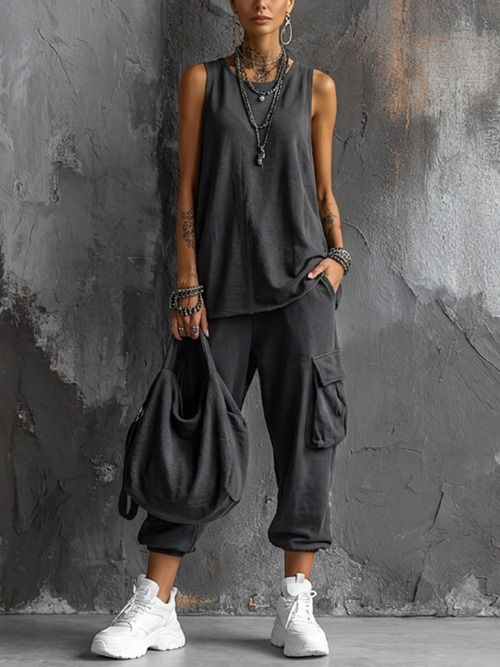 Alessia · Ensemble Casual Fluide à Poches