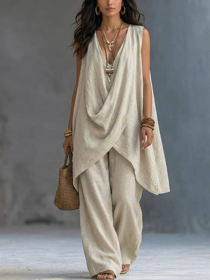 Ginevra · Ensemble Drapé Fluide, Pantalon Ample