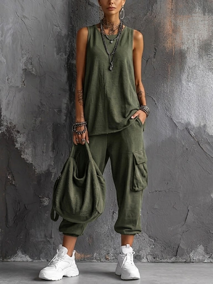 Alessia · Ensemble Casual Fluide à Poches
