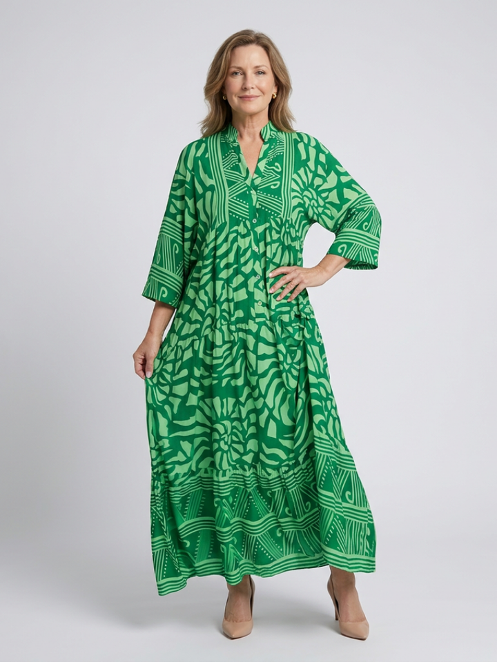 VIRELLE | Robe Midi à Boutons Marielle