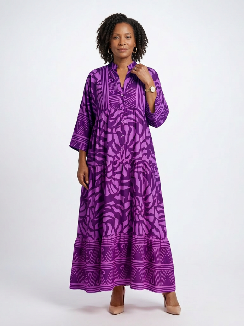 VIRELLE | Robe Midi à Boutons Marielle