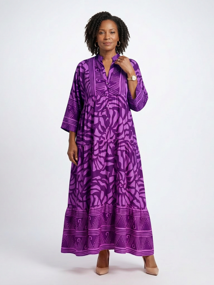 VIRELLE | Robe Midi à Boutons Marielle