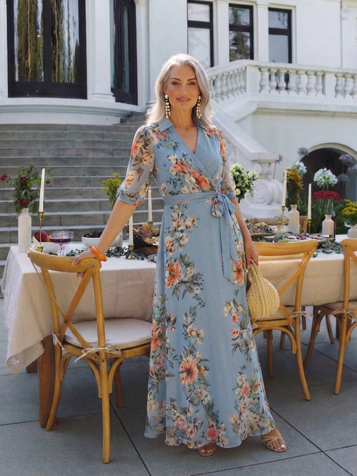 VIRELLE | Robe Maxi à Enveloppe Elowen