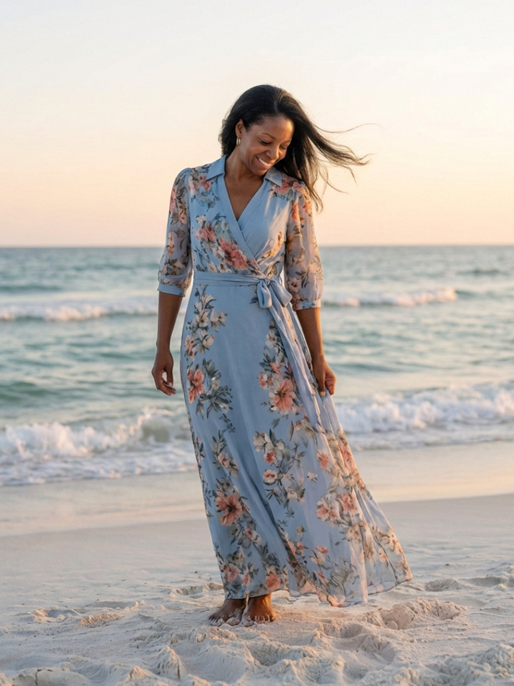 VIRELLE | Robe Maxi à Enveloppe Elowen